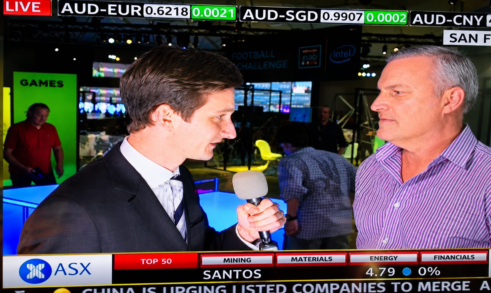 Peter Carr being interviewed live on ASX broadcast